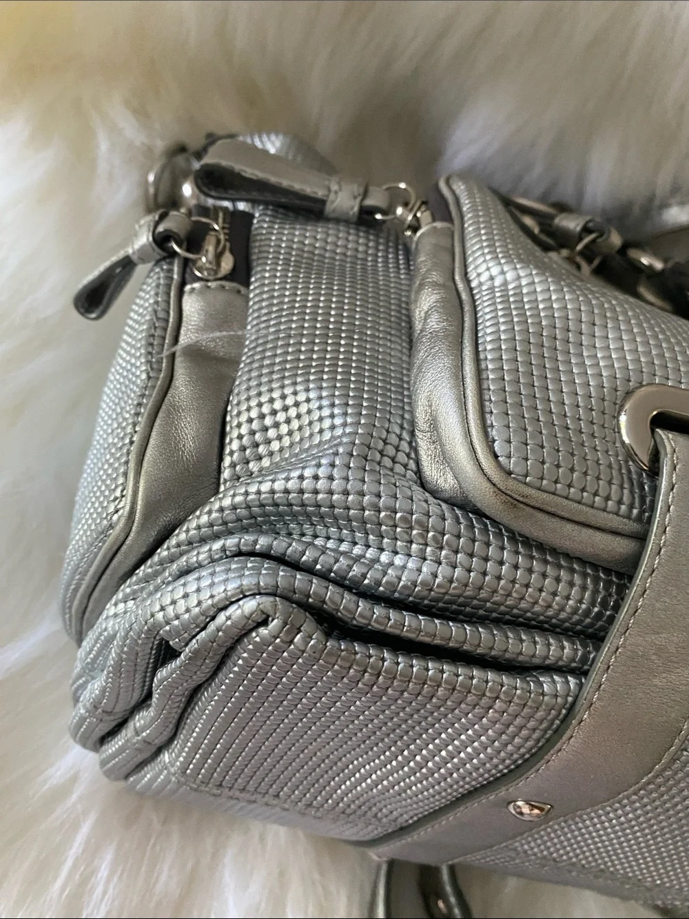 Coach Cambridge Collection Textured Metallic Alexa Large Satchel